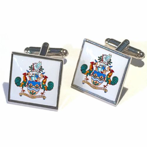 Cufflink Pair Square 18mm silver ready to wear, boxed